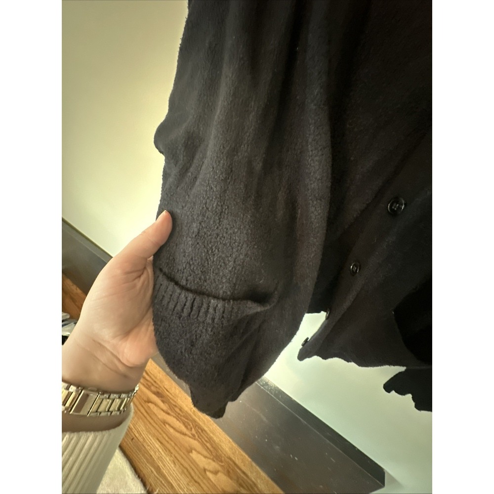 COZY Joie Black Chunky Cardigan Sweater Womens Size XL Black Nordic Normcore - Picture 3 of 10